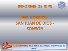 Diapositiva 1 - ESE Hospital San Juan de Dios de Sonsón