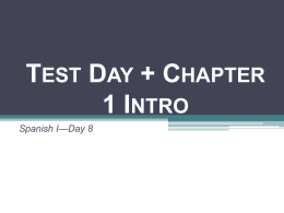 Test Day + Chapter 1 Intro - Madison Station Elementary