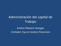 Administración del capital de Trabajo