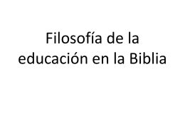 Filosofía de la educación en la Biblia