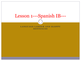 Lesson 1---Spanish IB---