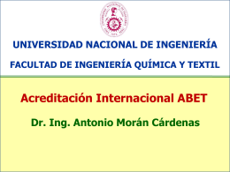 Acreditación Internacional ABET Universidad Nacional de
