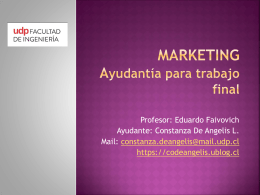 Ayudantía Marketing,1er semestre 2013