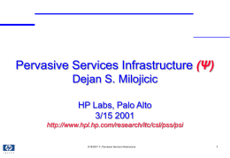 Pervasive Services Infrastructure