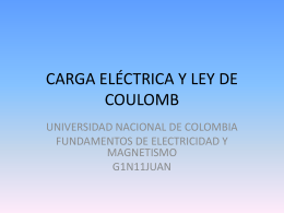 CARGA ELÉCTRICA Y LEY DE COULOMB