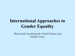 International Approaches to Gender Equality -