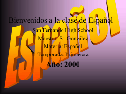 Bienvenidos a la clase de Español