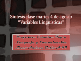 Síntesis clase martes 4 de agosto “Variables