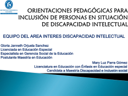 Orientaciones Pedagógicas para Inclusión de