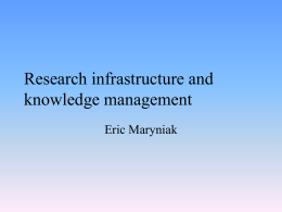 Research infrastructure and knowledge management