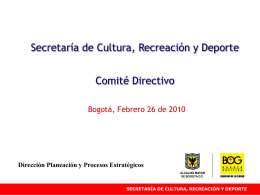Diapositiva 1 - Secretaría de Cultura, Recreación