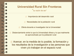 Universidad Rural Sin Fronteras “su razón de ser”