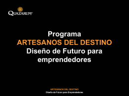 Programa ARTESANOS DEL DESTINO Diseño de Futuro