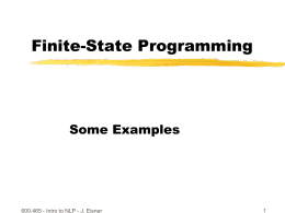 Lecture 18: Finite-State Programming