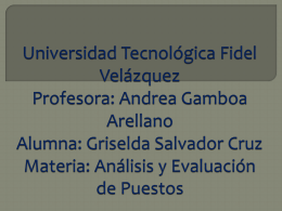 Universidad Tecnológica Fidel Velázquez Profesora: