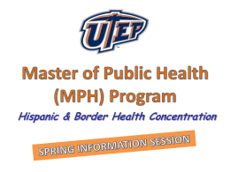MASTER OF PUBLIC HEALTH (MPH) PROGRAM