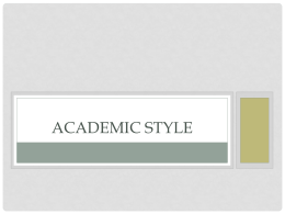 Academic style