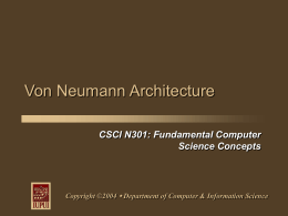 Von Neumann Architecture - Computer & Information