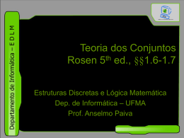 Teoria dos Conjuntos Rosen 5th ed., §§1.6-1.7