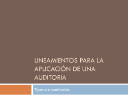 Lineamientos para la aplicación de una auditoria