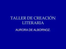 TALLER DE CREACIÓN LITERARIA