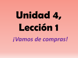 Unidad 4, Lección 1