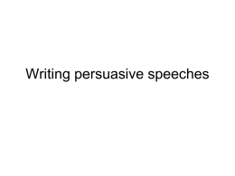 Writing persuasive speeches