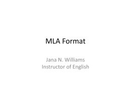 MLA Format - Wikispaces