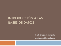 Introducción a LAS Bases de Datos