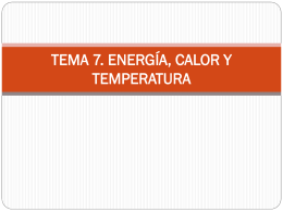 TEMA 7. ENERGÍA, CALOR Y TEMPERATURA