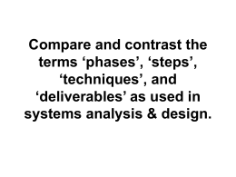 Compare and contrast phases, steps, techniques,