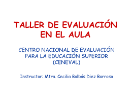 TALLER DE EVALUACIÓN EN EL AULA