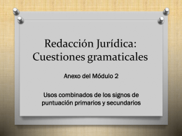 Redacción Jurídica: Cuestiones gramaticales