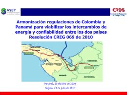 COMISIÓN DE REGULACIÓN DE ENERGÍA Y GAS CREG