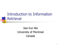 Introduction to Information Retrieval -