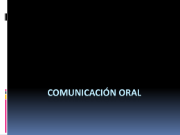 COMUNICACIÓN ORAL