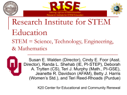 Research Institute for STEM Education STEM =