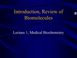 Introduction, Review of Biomolecules