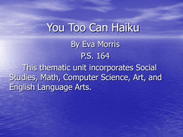 You Too Can Haiku - Teachers Network