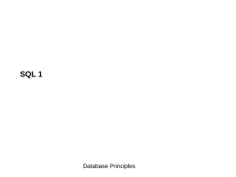 SQL 1 - State University of New York at New Paltz: