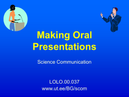 Oral Presentation - ut