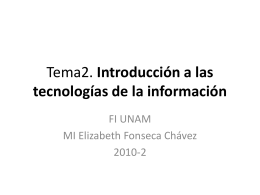 Tema2. Introducción a las tecnologías de la