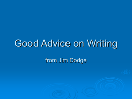 Good Advice on Writing