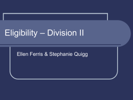 Division II: Eligibility
