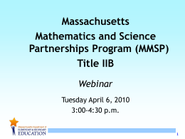 TitleIIB Information Session Presentation MMSP