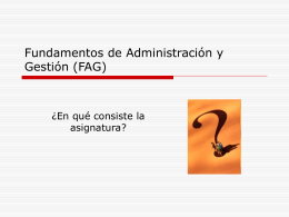 Fundamentos de Administración y Gestión (FAG)