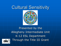 Cultural Sensitivity - Moon Area School District