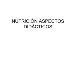 NUTRICIÓN ASPECTOS DIDÁCTICOS