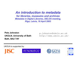 An introduction to Metadata
