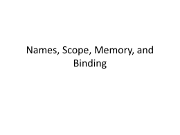 Names, Scope, and Binding